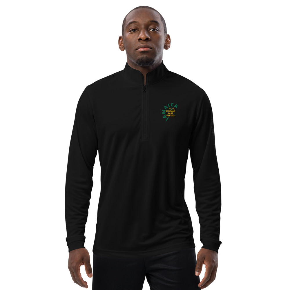 Jamaica. Strong. Fast. Gifted  Quarter Zip Pullover with Adidas logo - JOIYI 