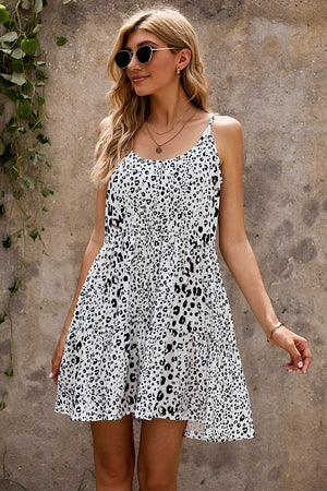 
                  
                    Tiered Leopard Babydoll Dress - JOIYI 
                  
                