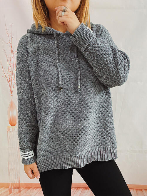
                  
                    Joiyi Hooded Sweater with Long Sleeves and Drawstring - JOIYI
                  
                