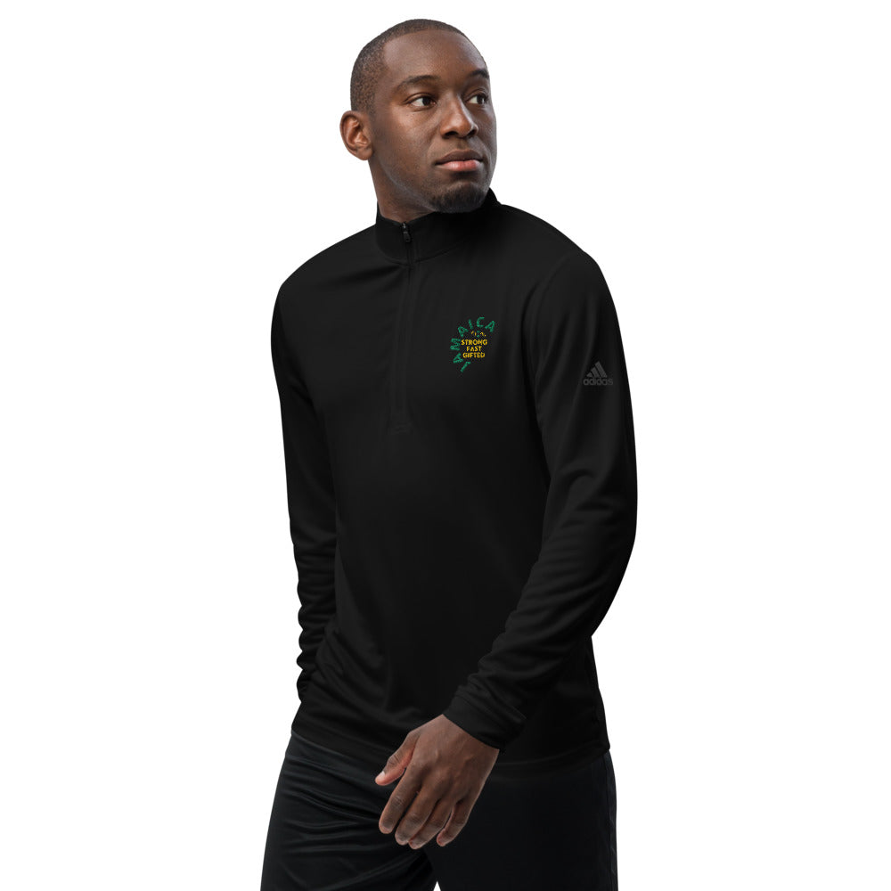 
                  
                    Jamaica. Strong. Fast. Gifted  Quarter Zip Pullover with Adidas logo - JOIYI 
                  
                